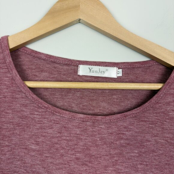 Women's YunJey Round Neck Triple Color Block Stripe T-Shirt, Size M - Picture 3 of 4